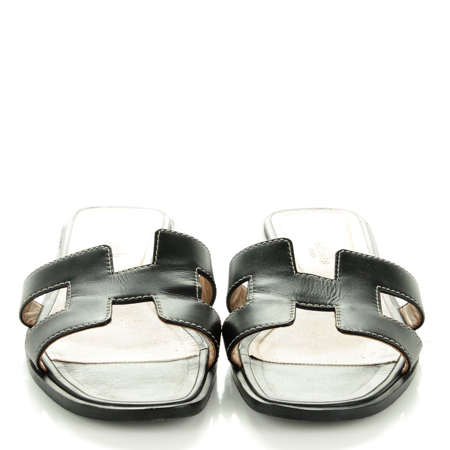 Box Calfskin Oran Sandals 37 Black
