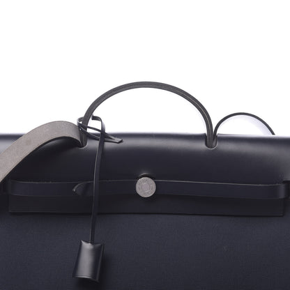 Hermes Toile Vache Calfskin Herbag Zip 39 GM Bleu Indigo 13 of 15