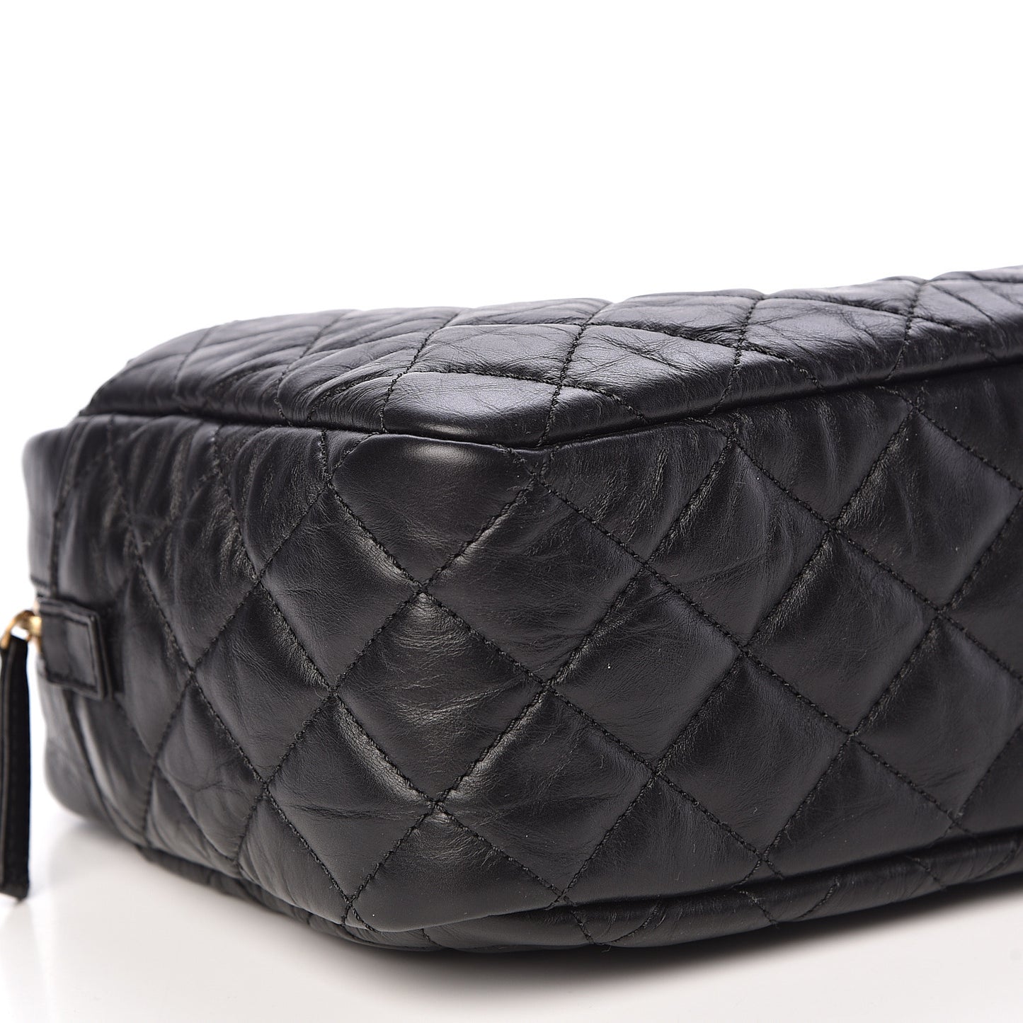 Aged Calfskin Quilted Medium Reissue Camera Case Black