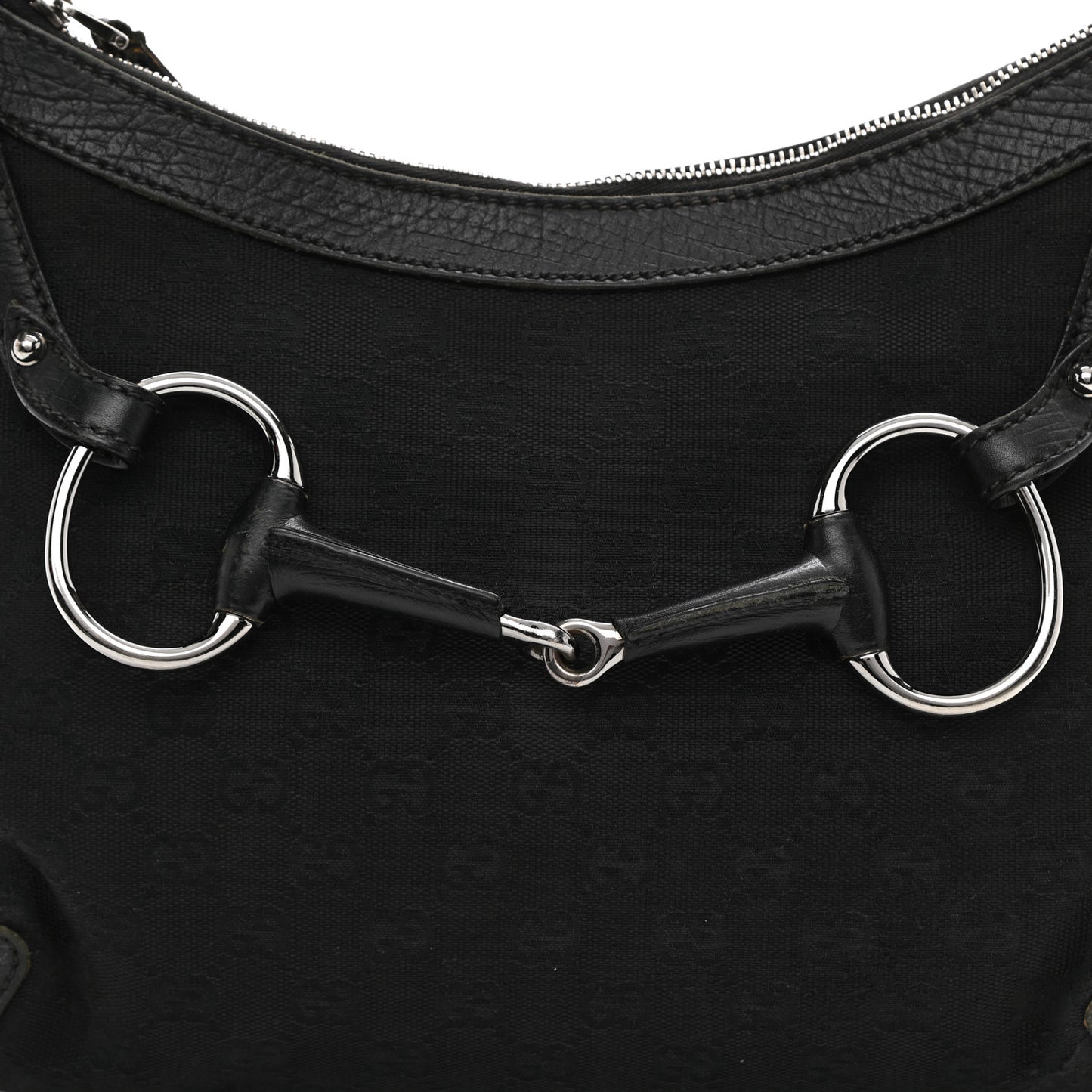 Monogram Horsebit Hobo Black