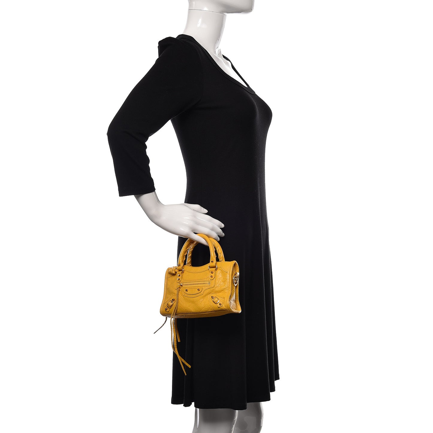 Agneau Classic Gold Hardware Nano City Jaune Epi