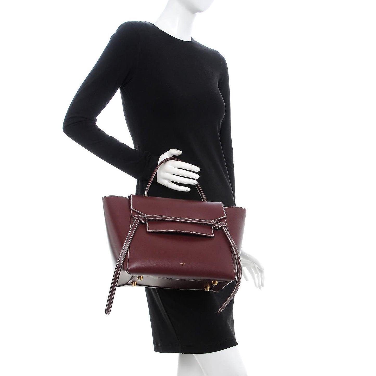Natural Calfskin Mini Belt Bag Burgundy