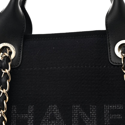 Chanel Mixed Fibers Calfskin Medium Deauville Tote Dark Blue 10 of 12