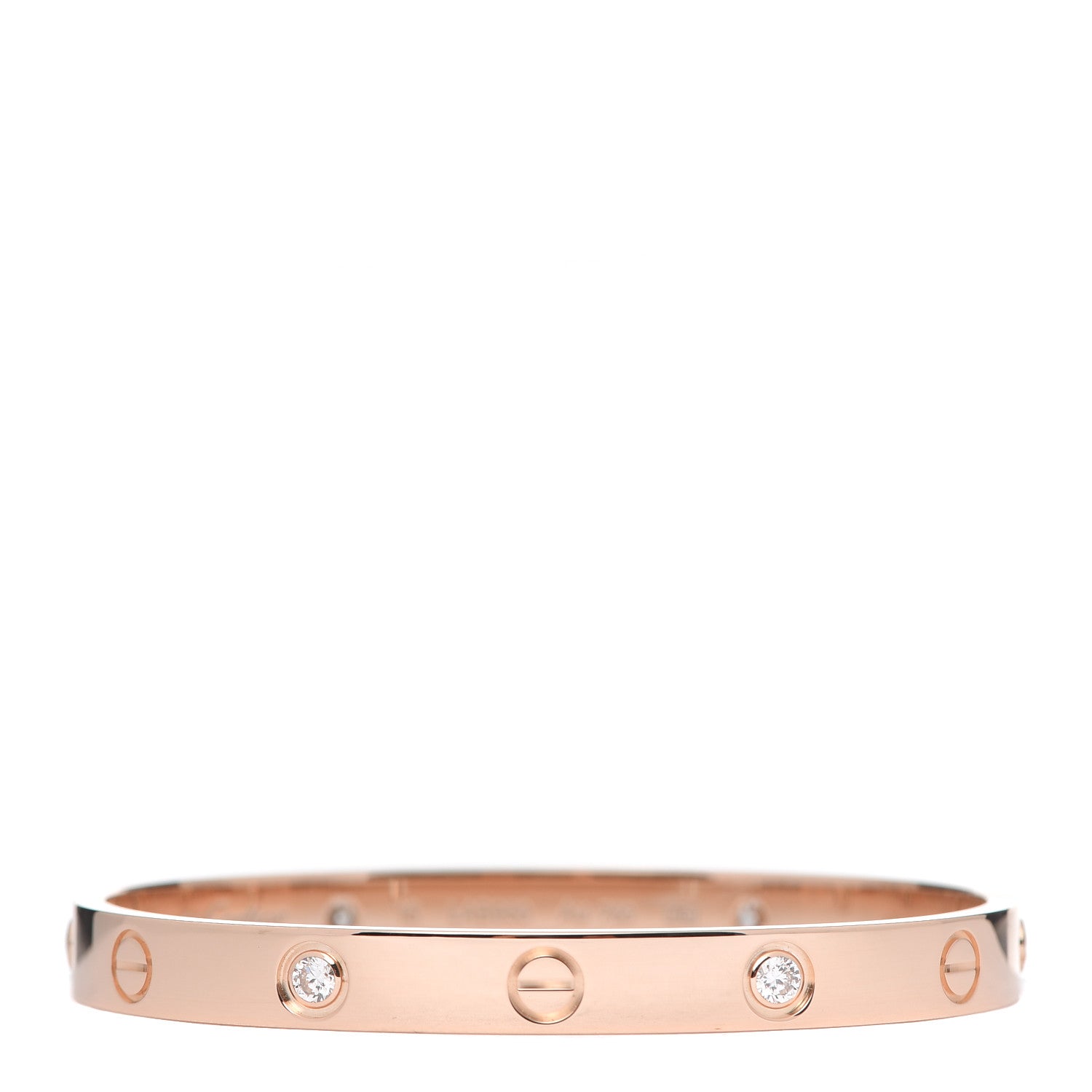 Cartier 18K Pink Gold 4 Diamond LOVE Bracelet 16 1 of 7