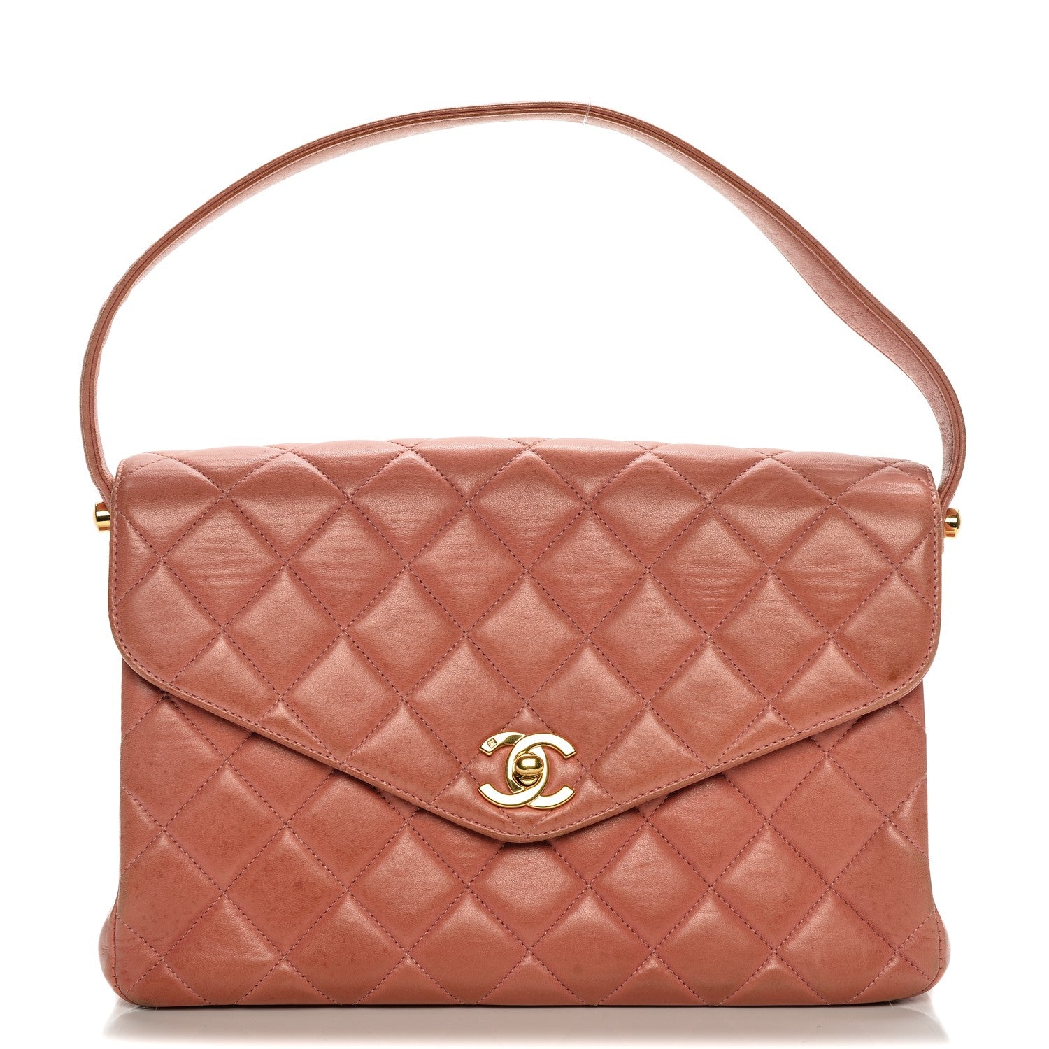 Chanel Lambskin Quilted Envelope Single Flap Pink 1 of 13