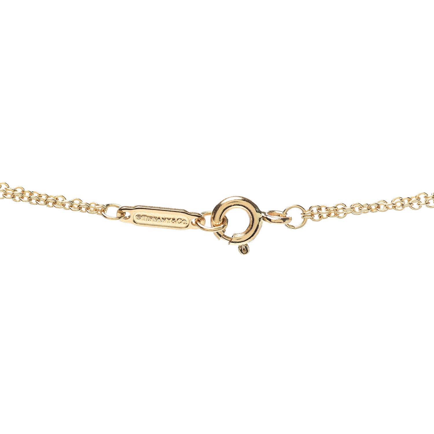 Tiffany 18K Yellow Gold Infinity Double Chain Pendant Necklace 4 of 6
