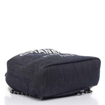 Chanel Canvas Large Deauville Backpack Denim Blue 4 of 10