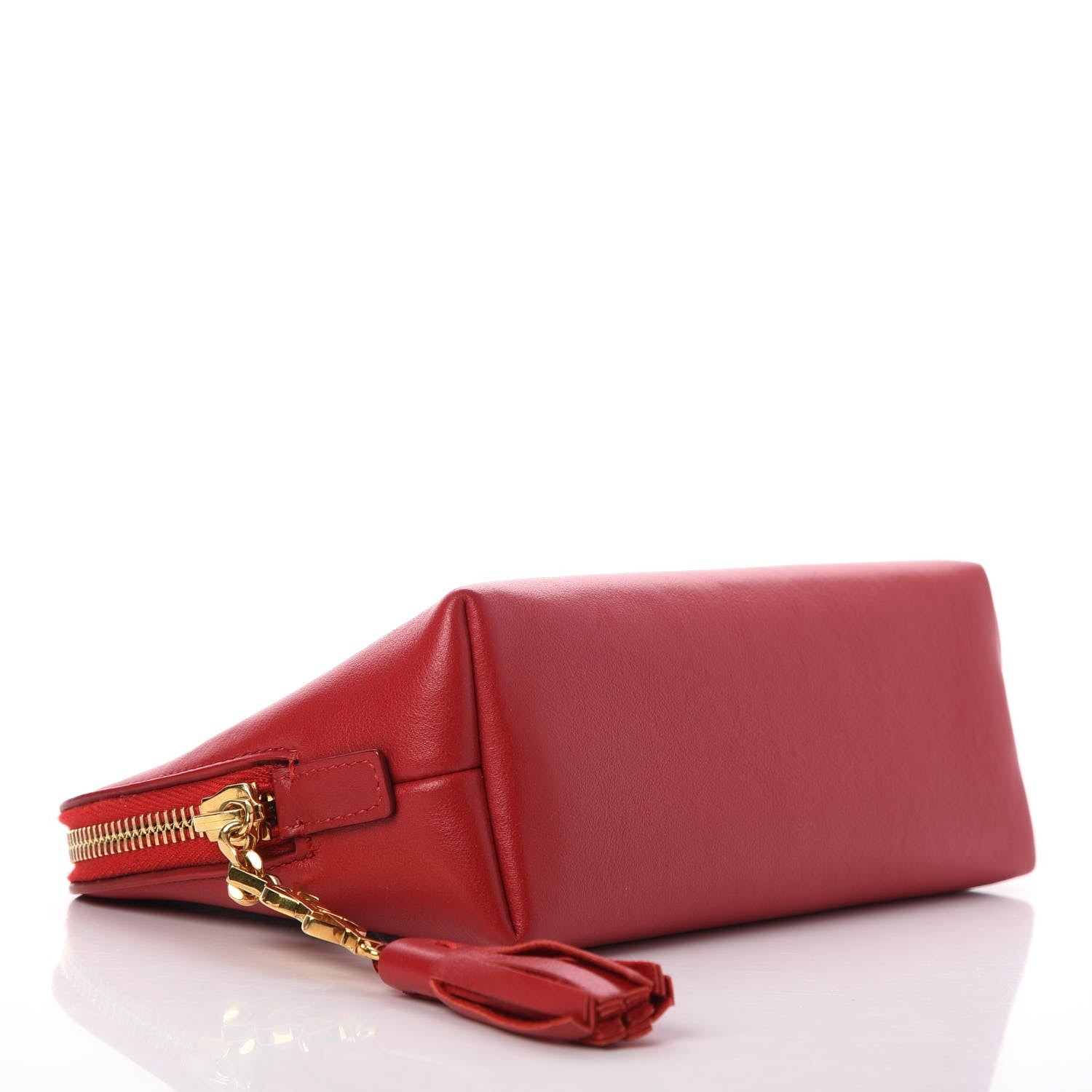 Saint Laurent Calfskin Cosmetic Case New Red 4 of 7