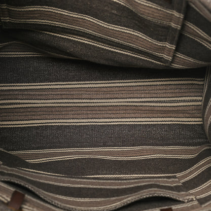Celine Canvas Calfskin Jacquard Vertical Cabas Grey Brown 5 of 10