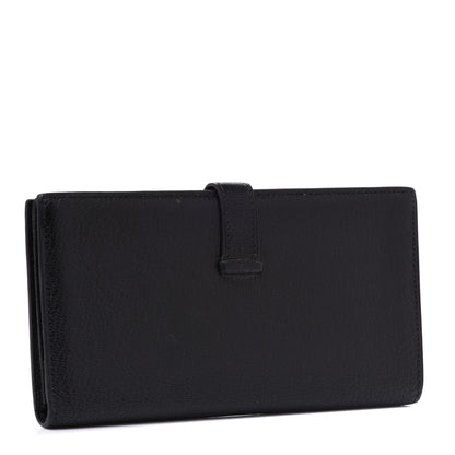 Hermes Chevre Mysore Bearn Gusset Wallet Black 3 of 11