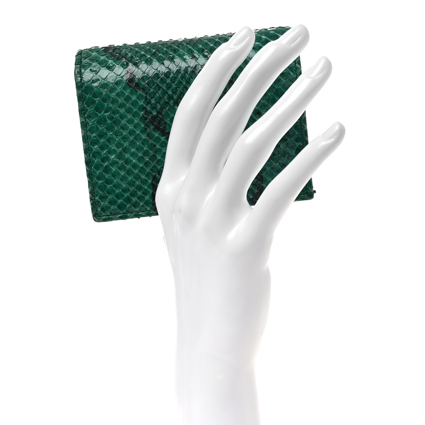 Snakeskin GG Marmont Card Case Green