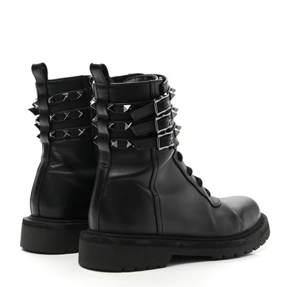 Valentino Garavani Calfskin Rockstud 20mm Combat Boots 36 Black 4 of 14