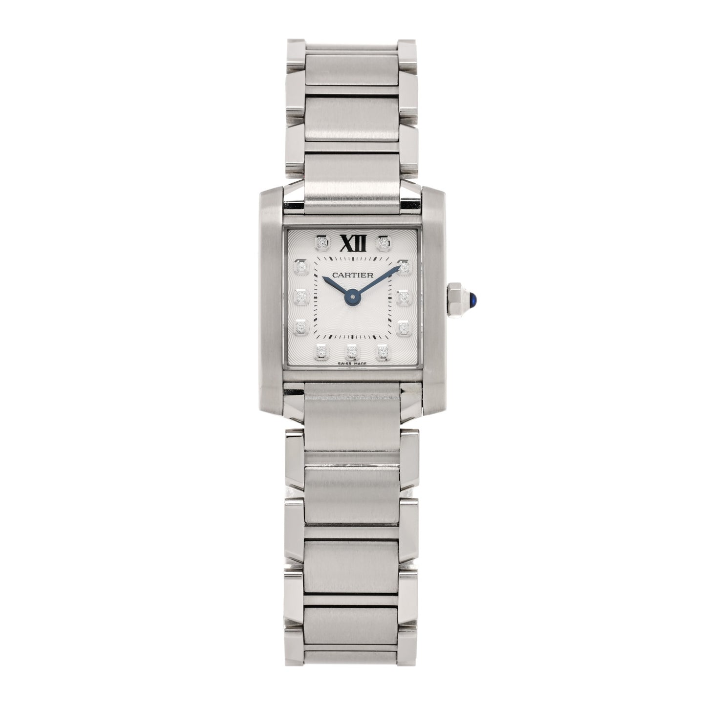 Stainless Steel Diamond 20mm Tank Francaise Quartz Watch