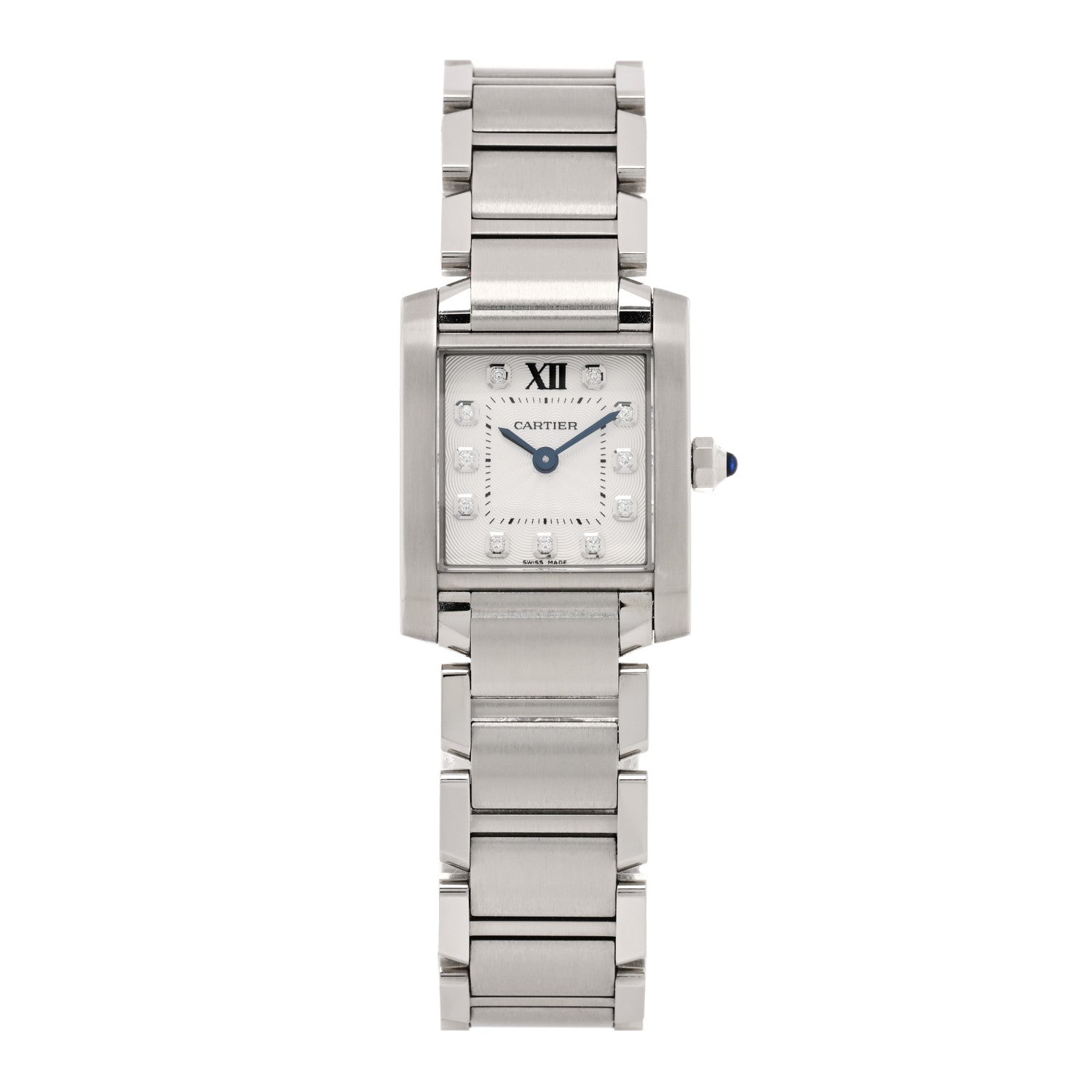 Cartier Stainless Steel Diamond 20mm Tank Francaise Quartz Watch 1 of 5
