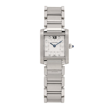 Cartier Stainless Steel Diamond 20mm Tank Francaise Quartz Watch 1 of 5