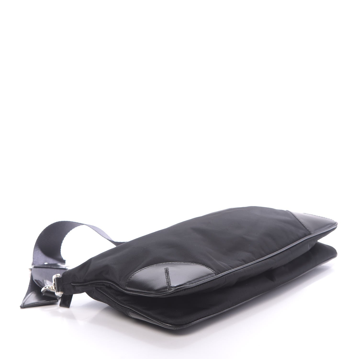 Prada Tessuto Light Nylon Soft Calf Shoulder Bag Black 4 of 9