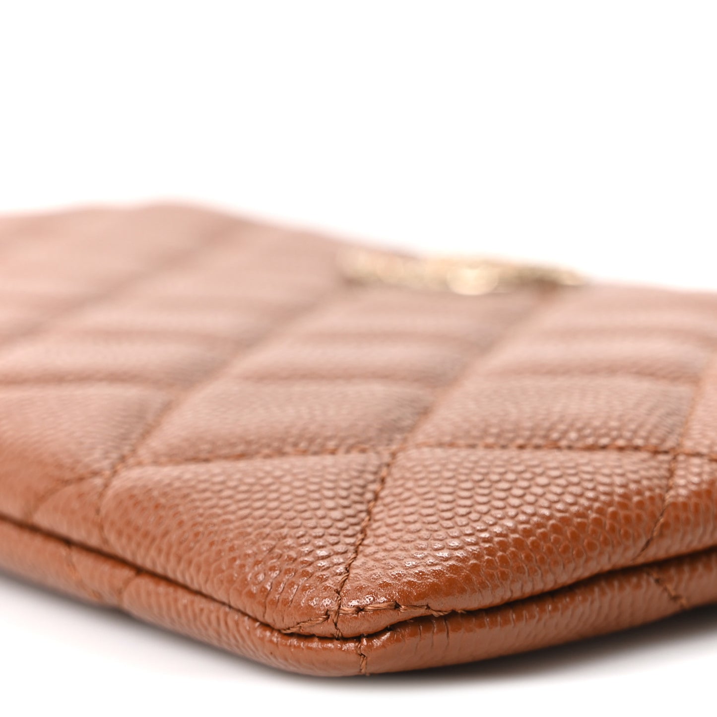 Caviar Crystal Quilted Coco Candy Cosmetic Case Brown