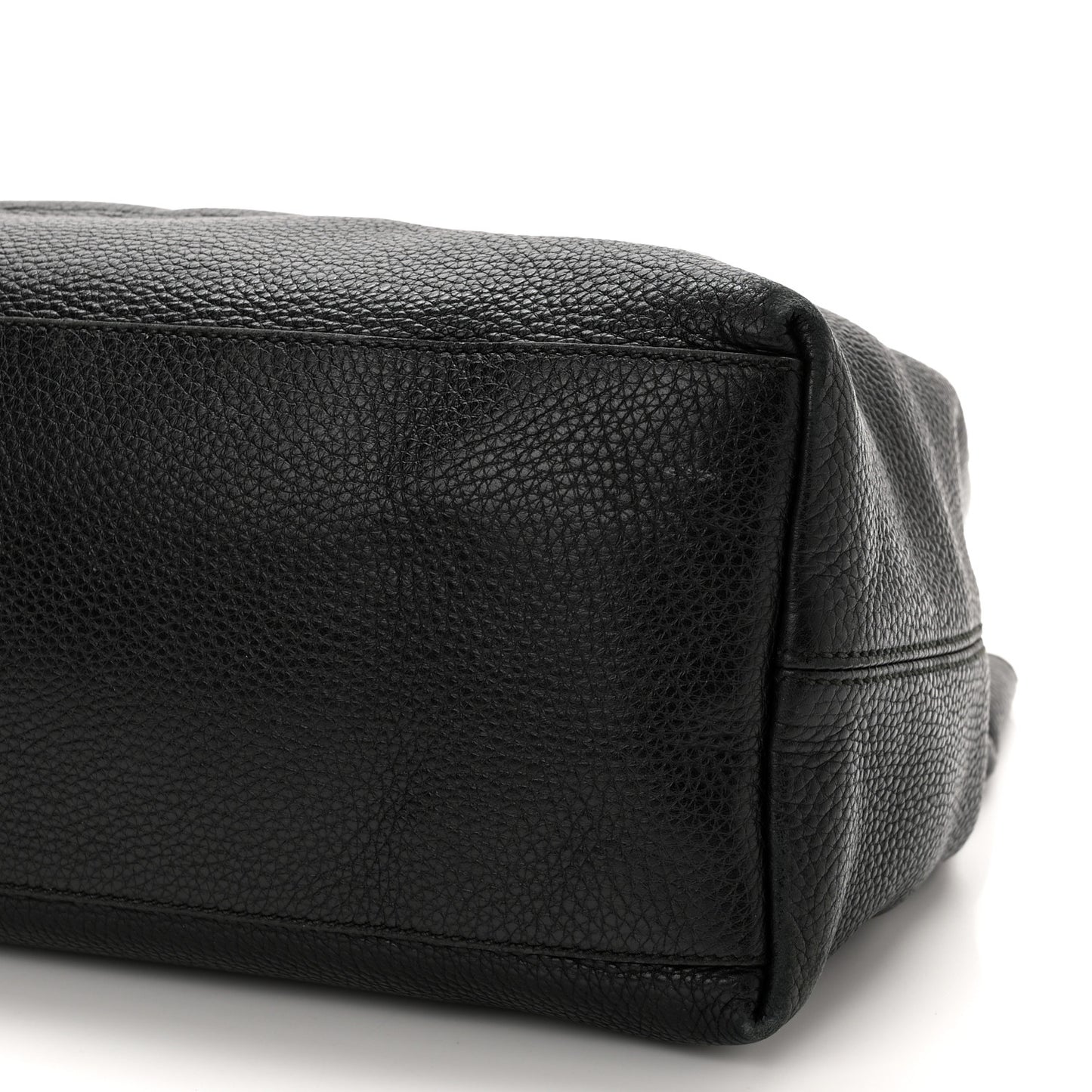 Pebbled Calfskin Medium Soho Chain Shoulder Bag Black