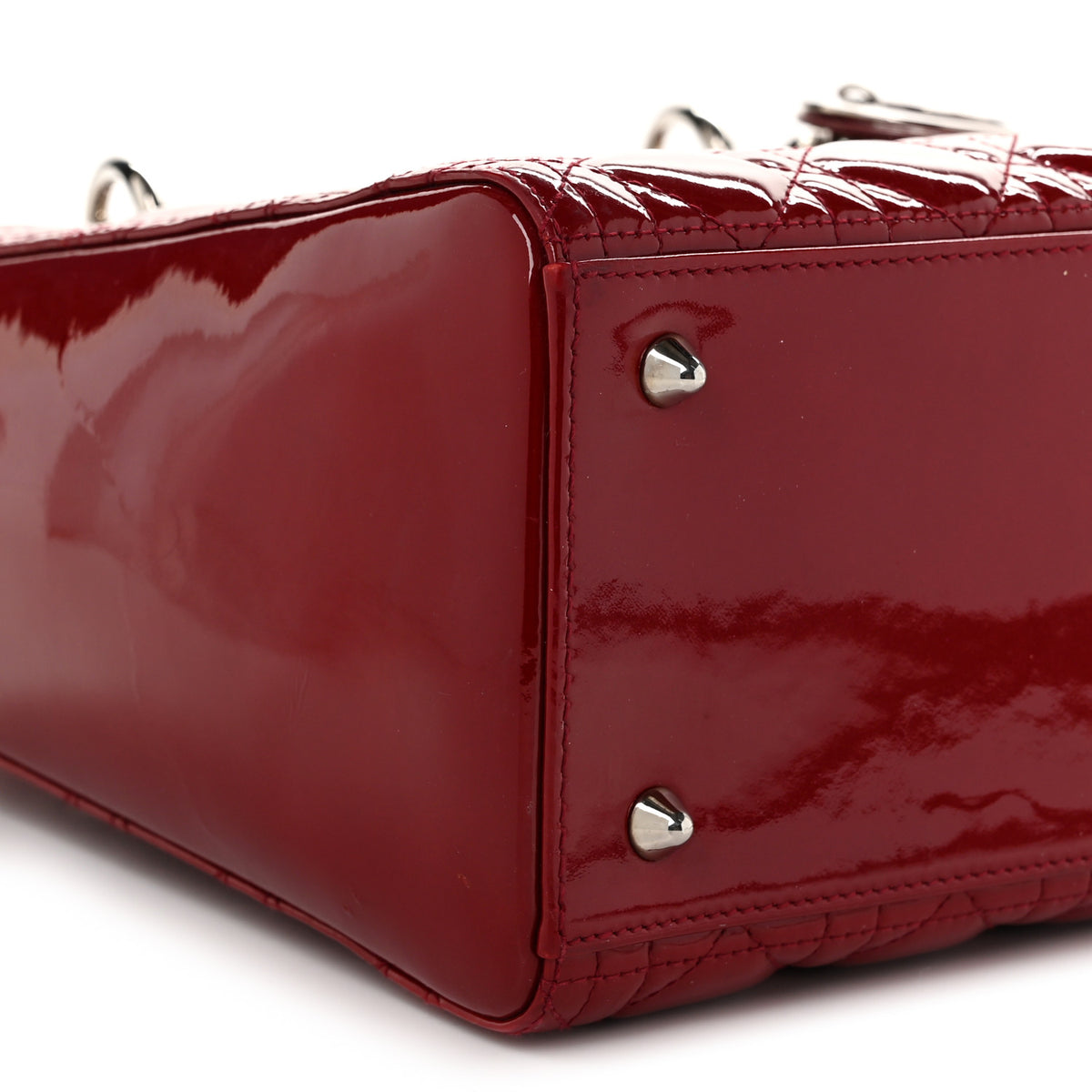 Christian Dior Patent Cannage Medium Lady Dior Red 9 of 10