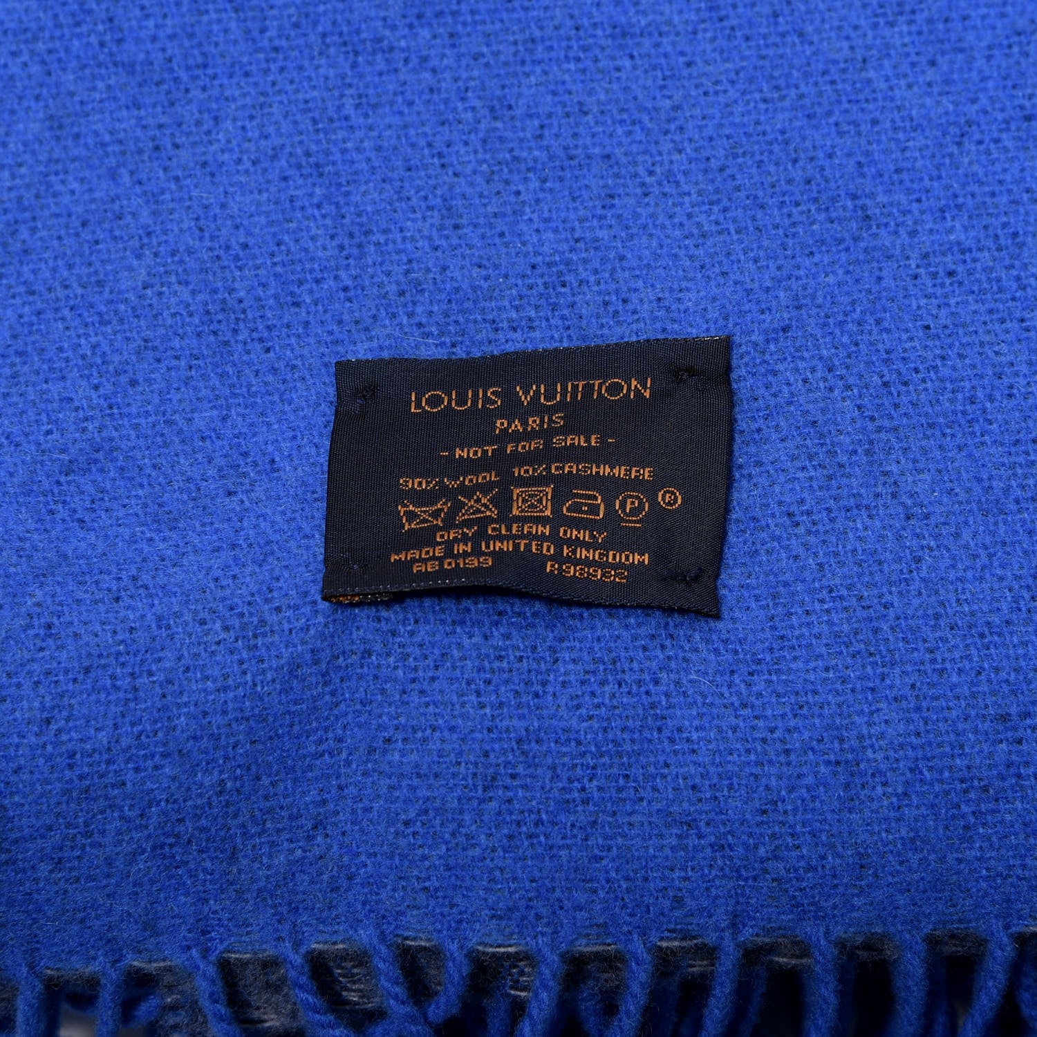 Louis Vuitton Wool Cashmere Classic Throw Navy 2 of 3