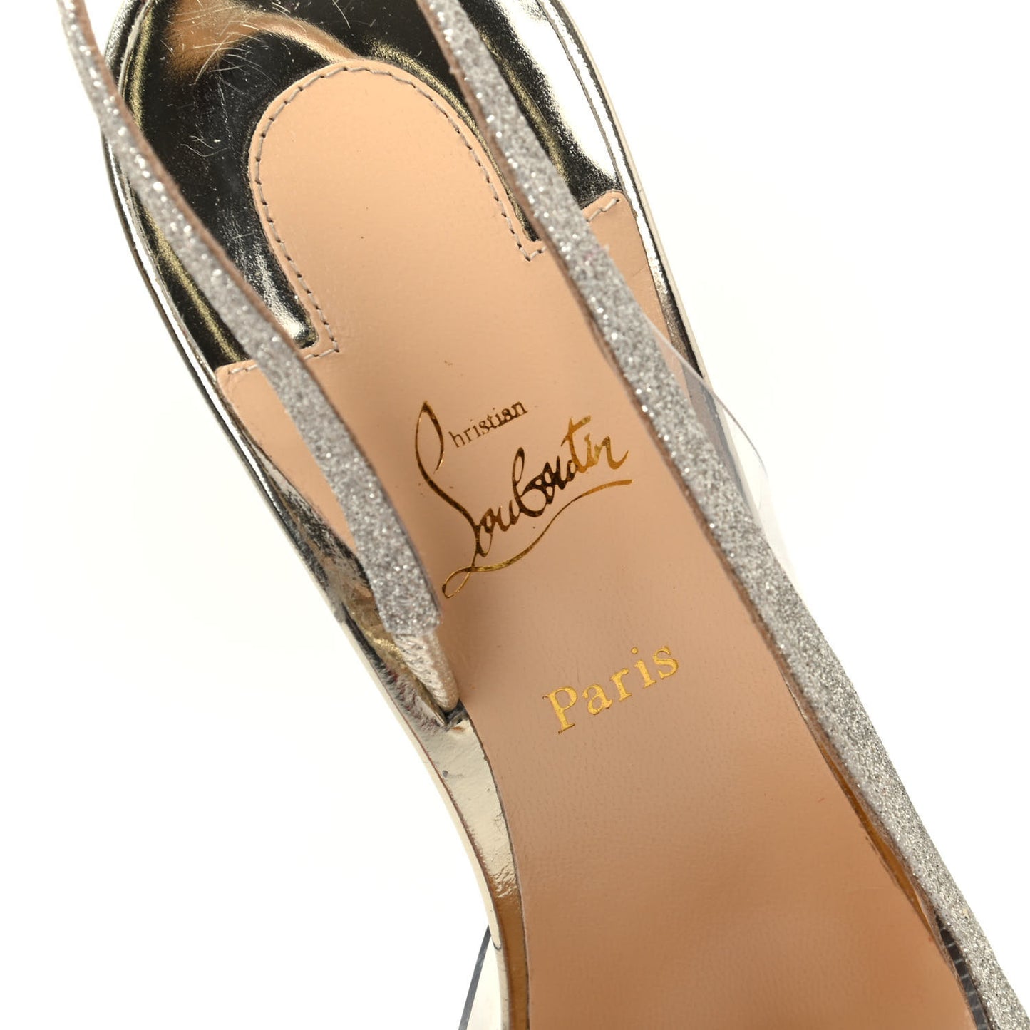 Mini Glitter PVC Specchio Optisexy 100 Pumps 38 Ivory Light Gold