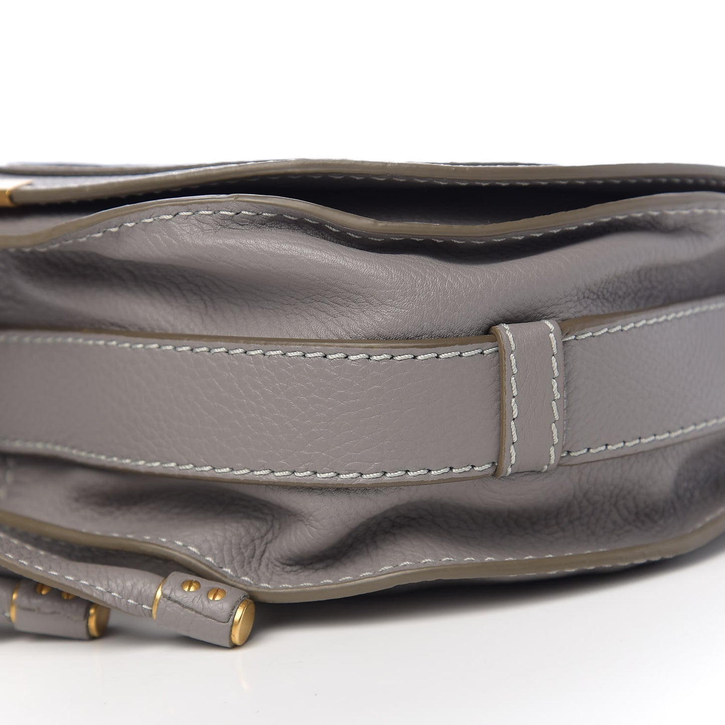 Grained Calfskin Medium Marcie Saddle Bag Cashmere Grey