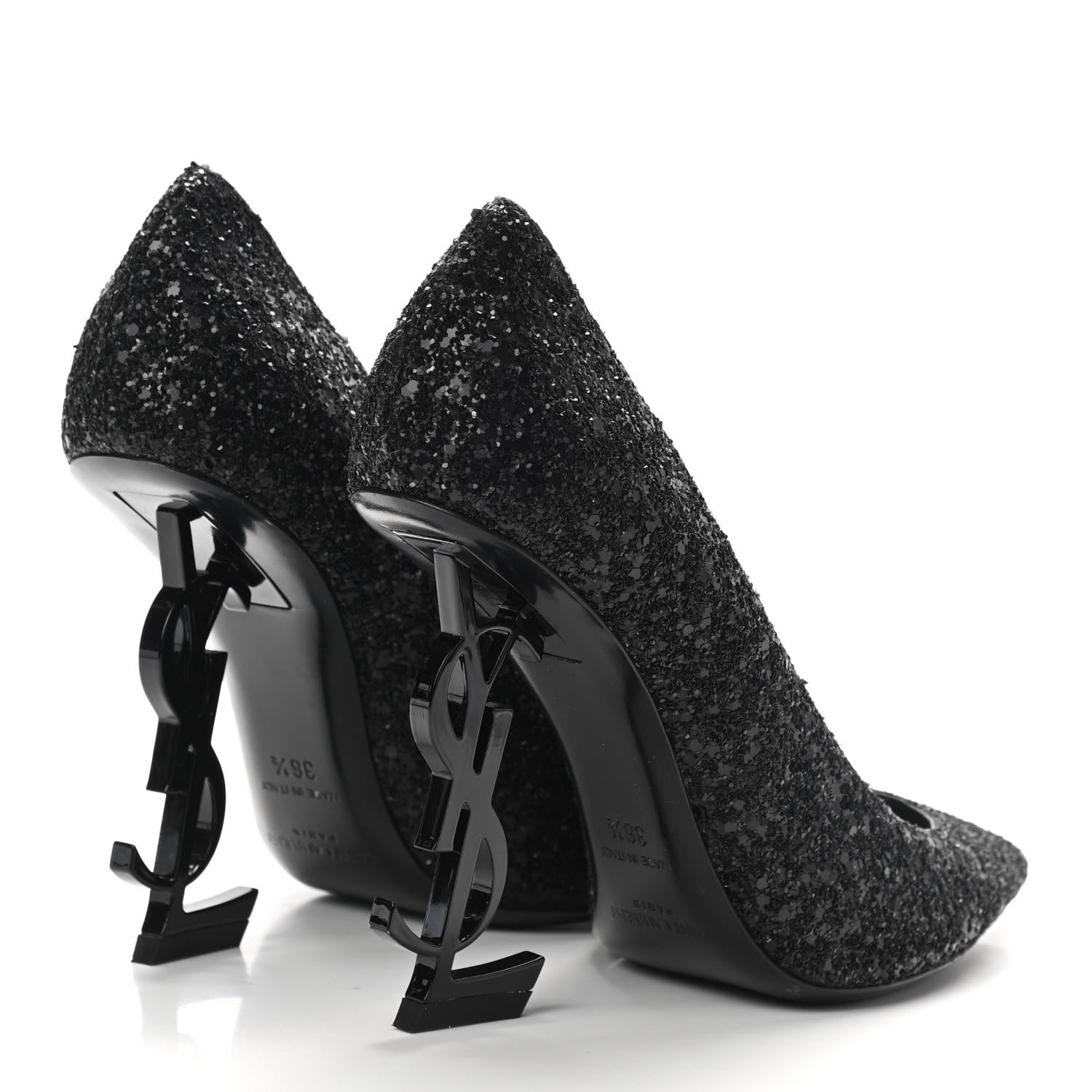 Saint Laurent Glitter Opyum 100 Pumps 36.5 Black 4 of 7