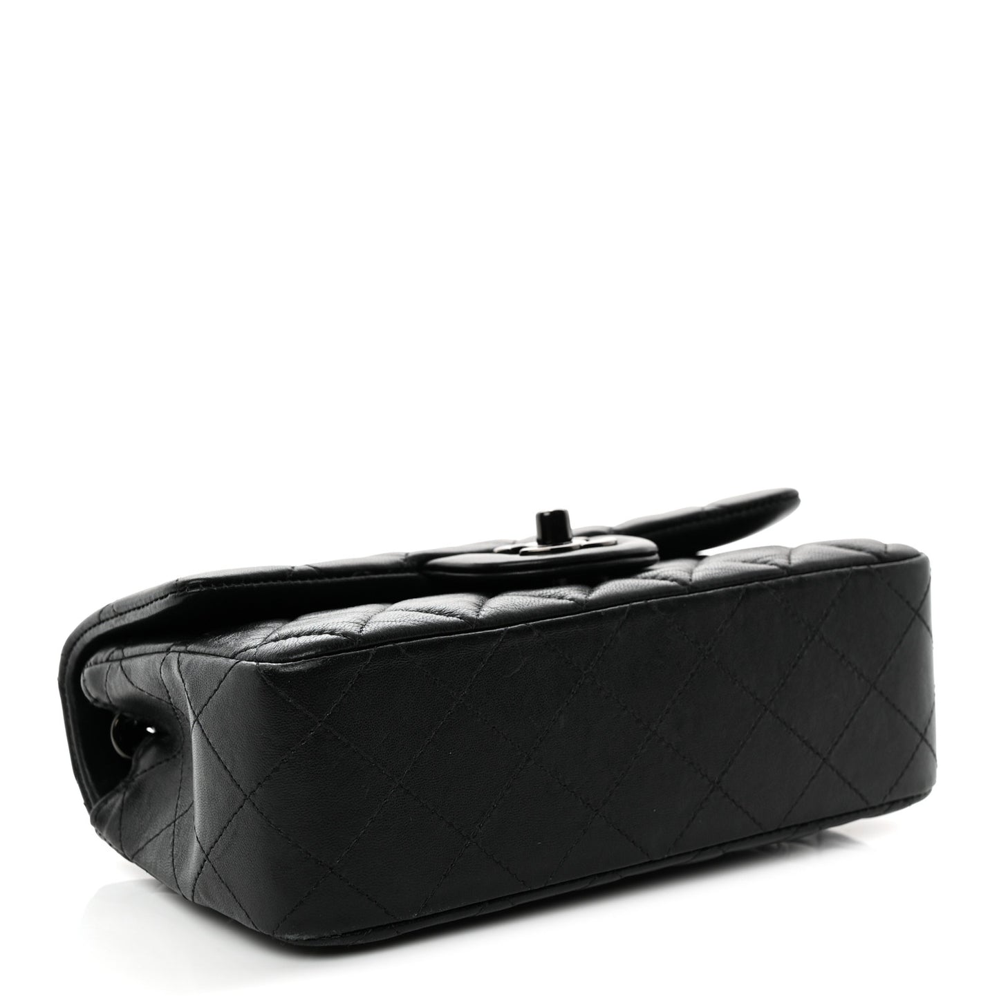 Lambskin Quilted Mini Rectangular Flap So Black