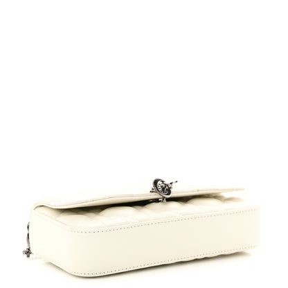 Christian Dior CHRISTIAN DIOR Calfskin Cannage Lady Dior Phone Pouch Latte 4 of 13