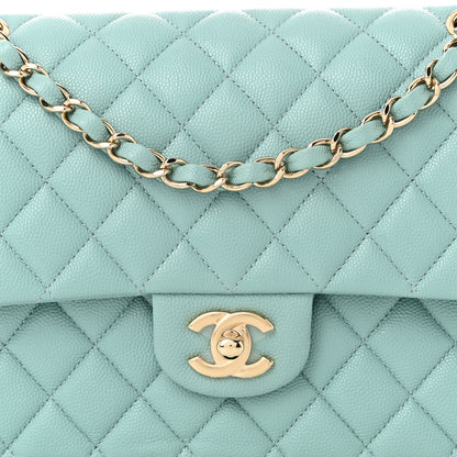 Chanel Caviar Quilted Medium Double Flap Light Blue 8 of 10