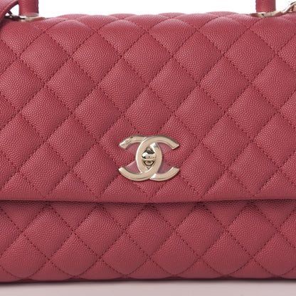 Chanel Caviar Quilted Small Coco Handle Flap Dark Pink 11 of 12