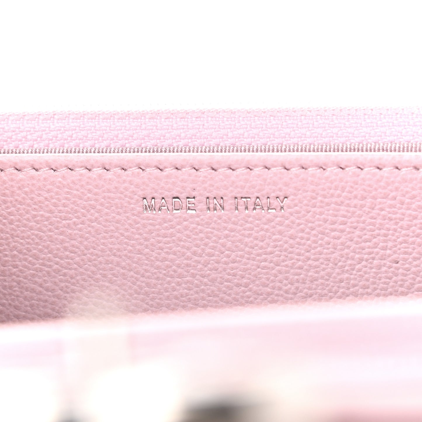 Grained Calfskin Quilted CC Box Wallet On Chain WOC Light Pink