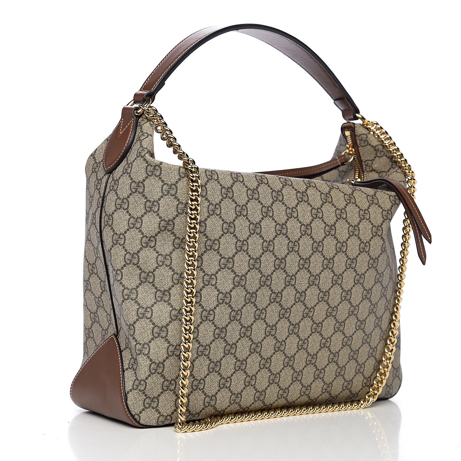 Gucci GG Supreme Monogram Large Linea A Hobo Light Brown 2 of 10