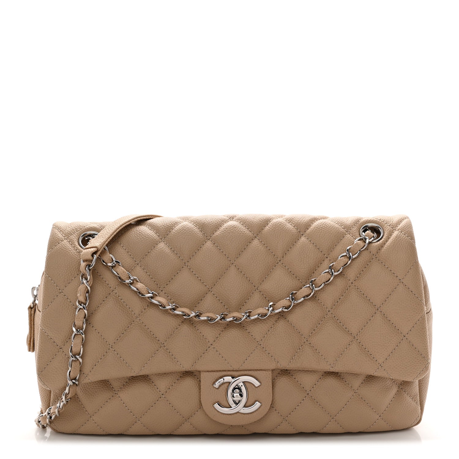 Chanel Caviar Quilted Jumbo Easy Flap Beige 1 of 10