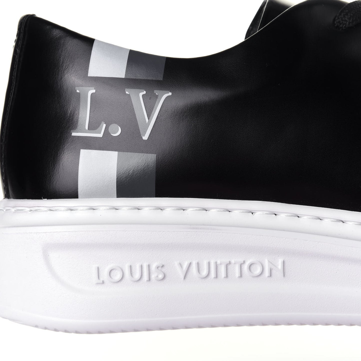 Glazed Calfskin Mens Beverly Hills Sneakers 5.5 Black