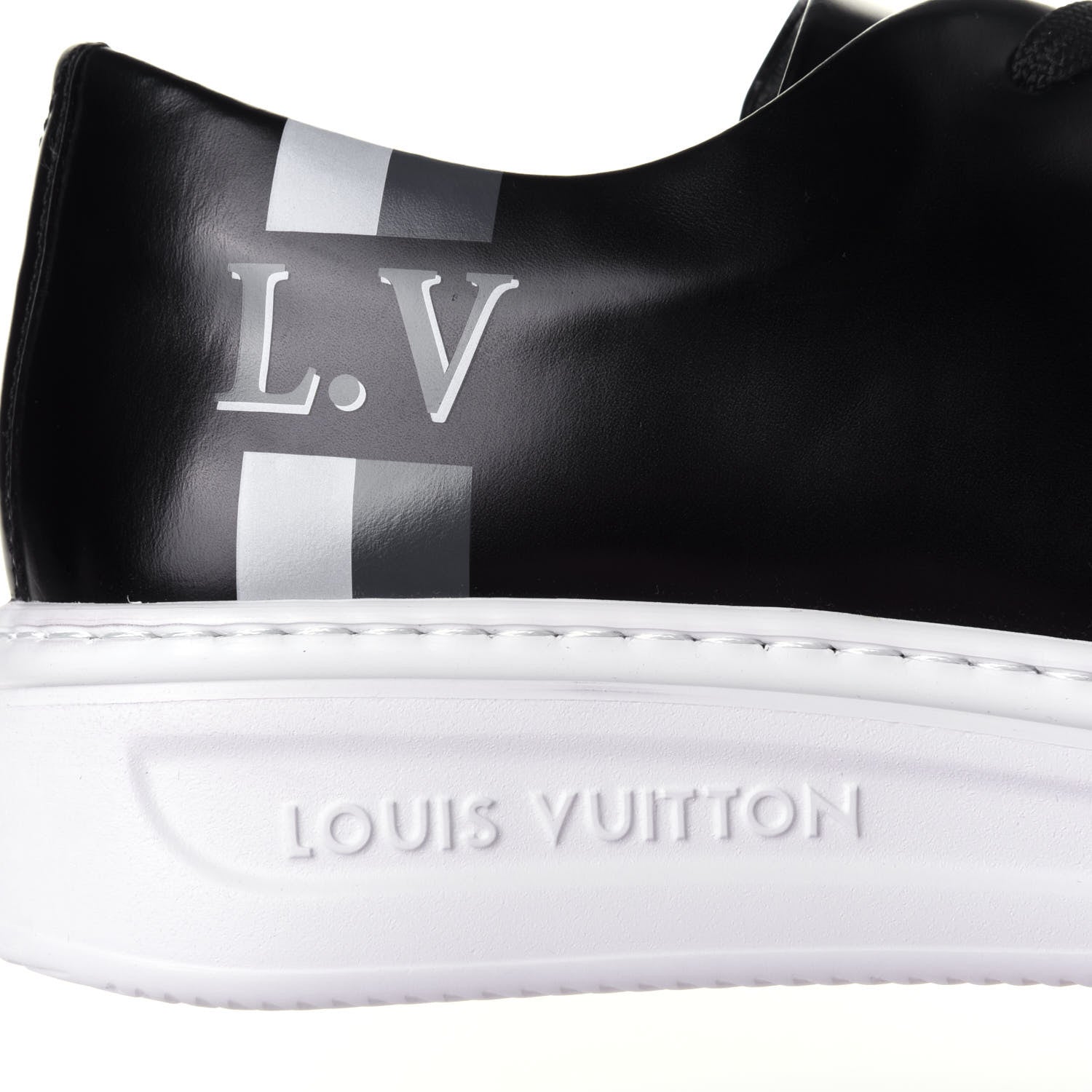 Louis Vuitton Glazed Calfskin Mens Beverly Hills Sneakers 5.5 Black 11 of 11