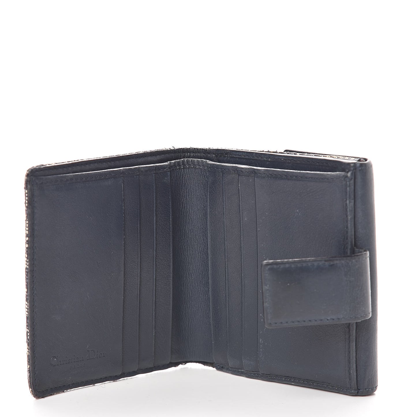 Monogram Compact Wallet Navy