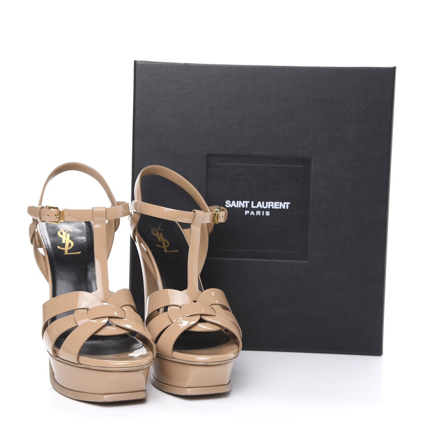 Patent Tribute 105 Platform Sandals 39 Nude Powder