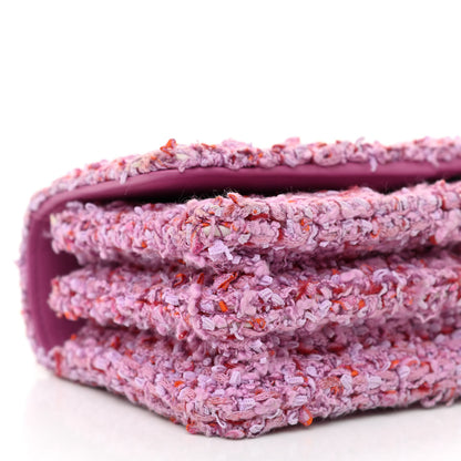 Chanel Tweed Enamel Quilted Pending CC Mini Wallet On Chain WOC Pink Purple 10 of 12