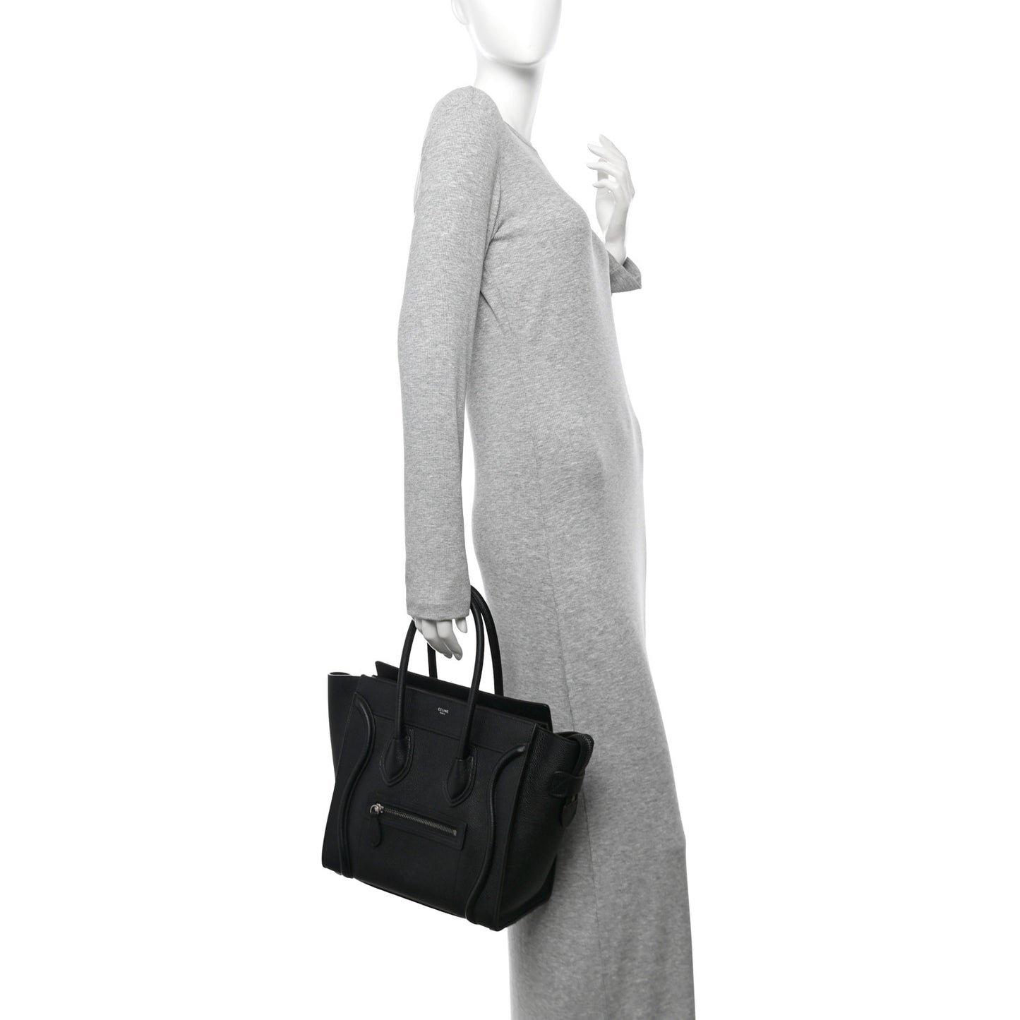 Drummed Calfskin Micro Luggage Black