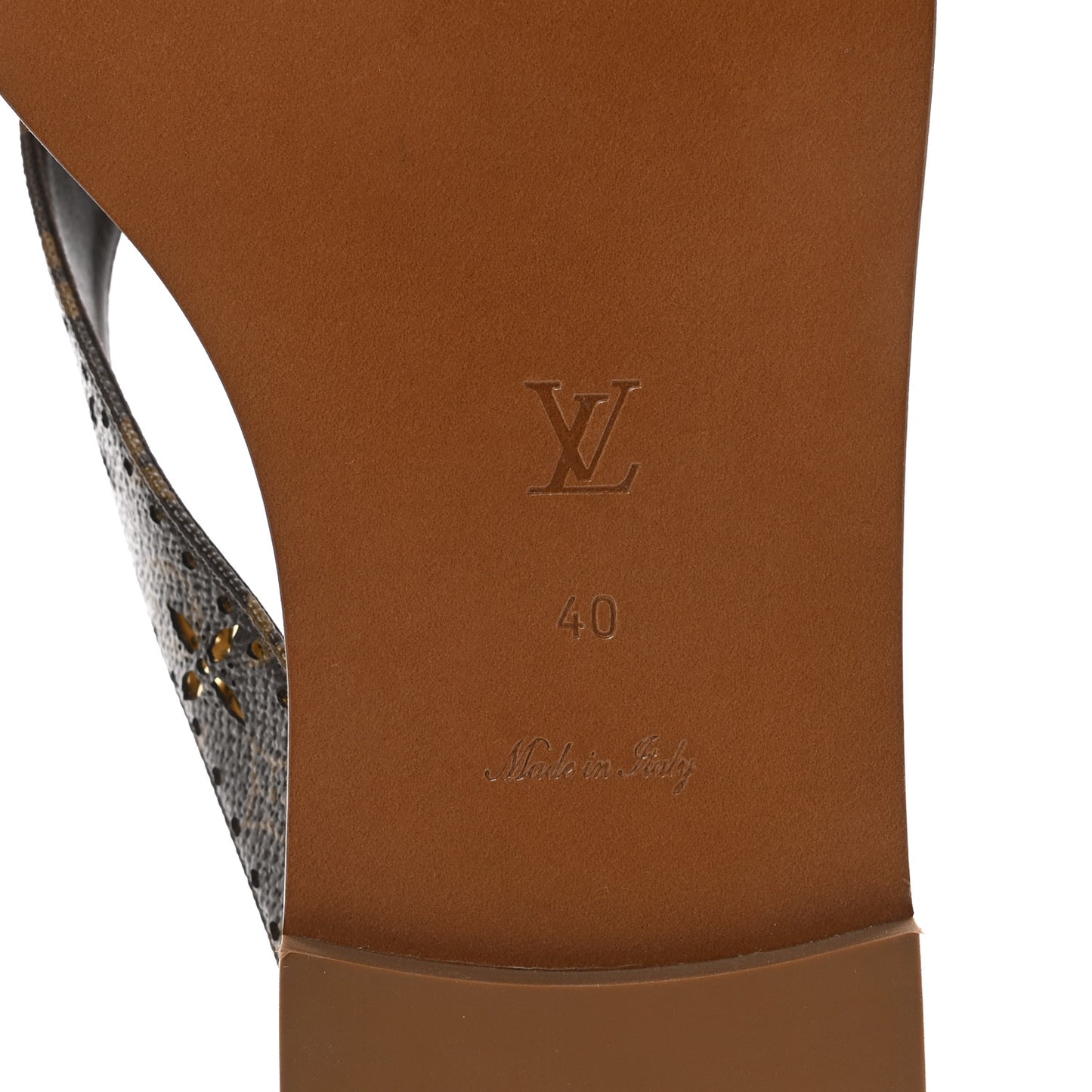 Monogram Sunny Flat Thong Sandals 40 Brown