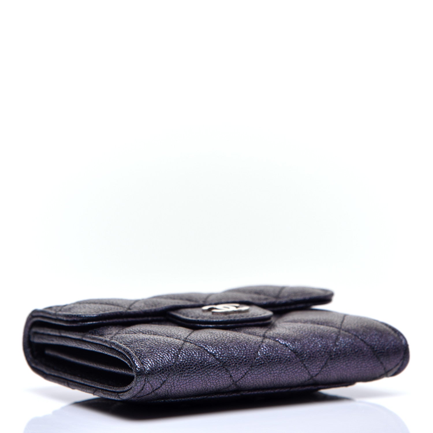 Chanel Iridescent Caviar Quilted Flap Card Holder Wallet Black 4 of 7