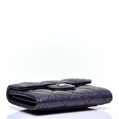 Chanel Iridescent Caviar Quilted Flap Card Holder Wallet Black 4 of 7