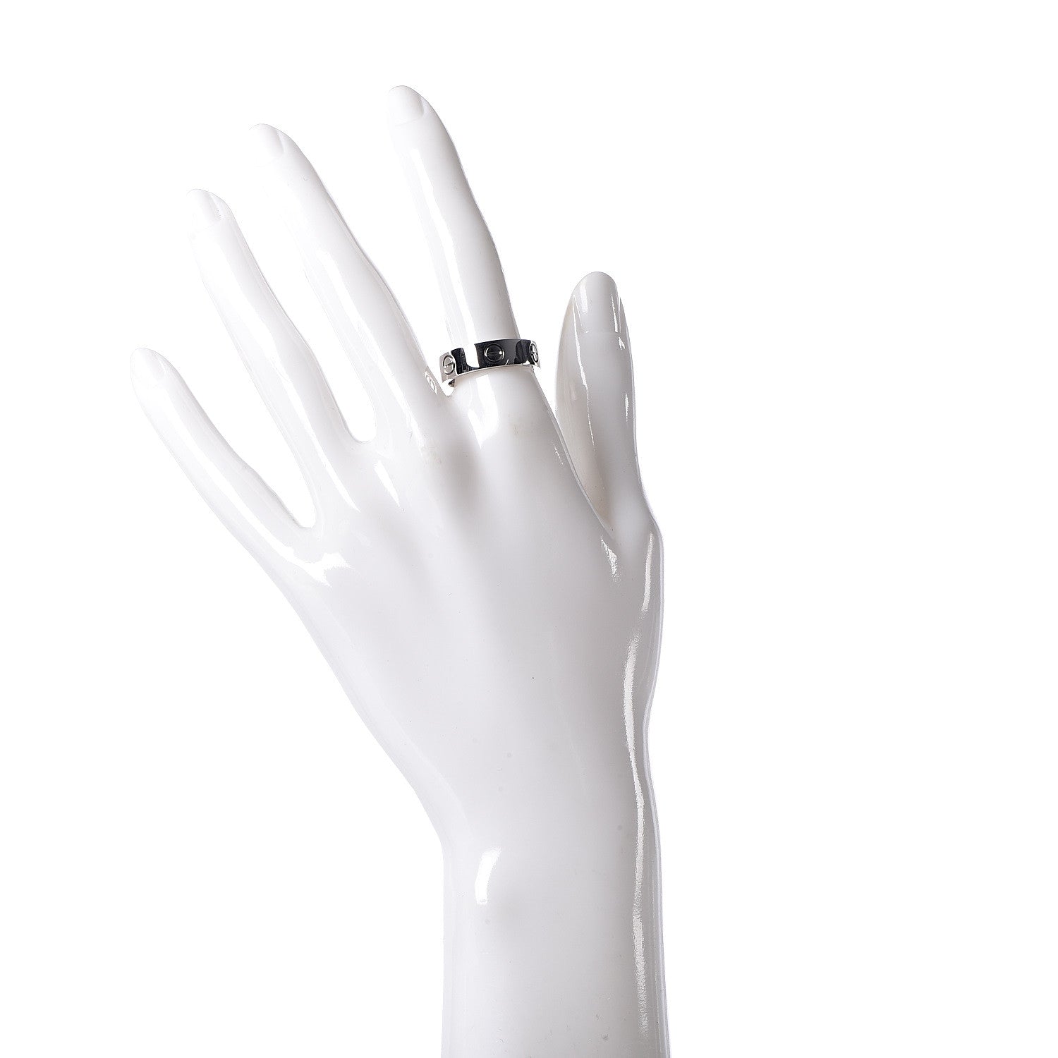 Cartier 18K White Gold 5.5mm LOVE Ring 56 7.5 2 of 6