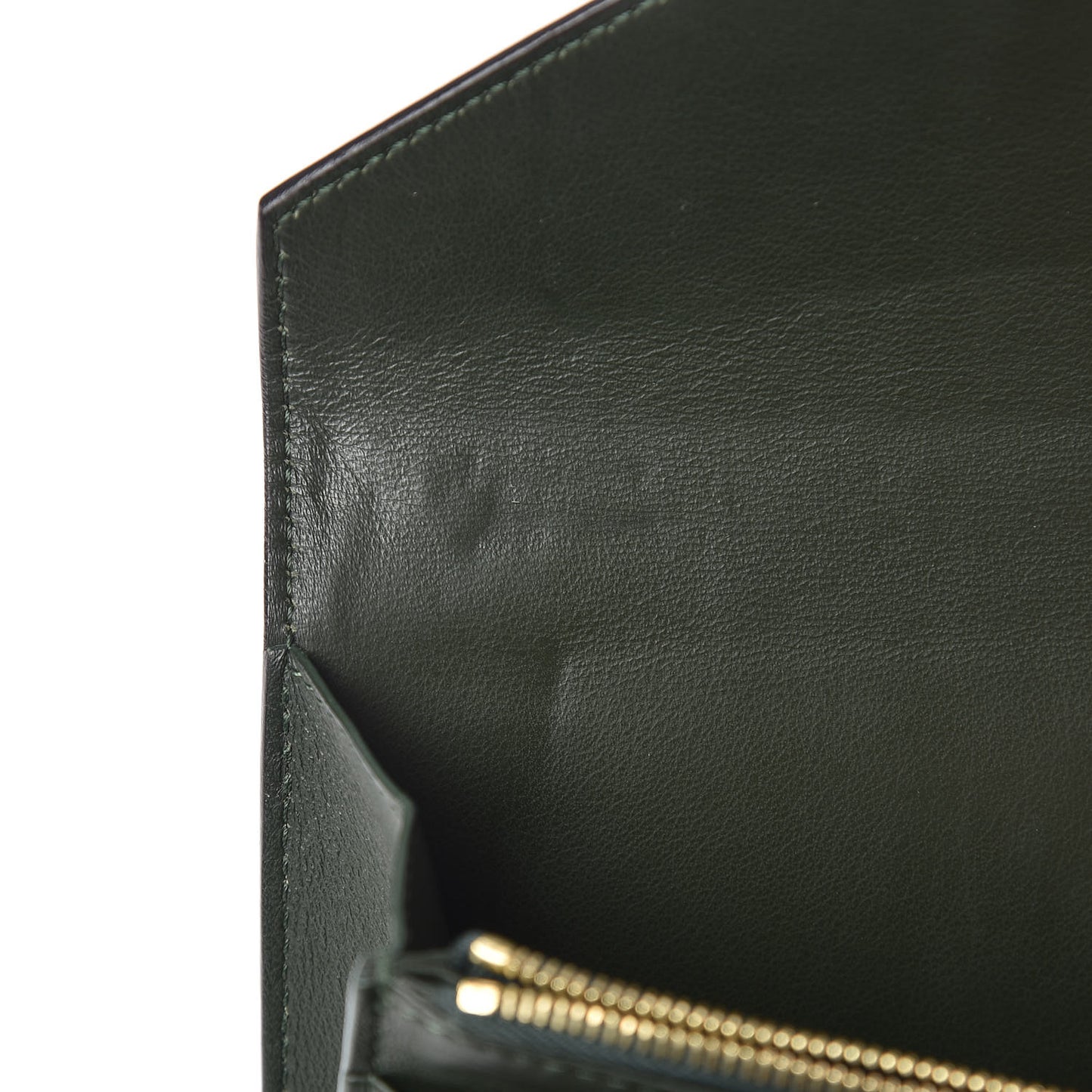 Smooth Calfskin Pocket Tri-Fold Multifunction Envelope Flap Wallet Jade