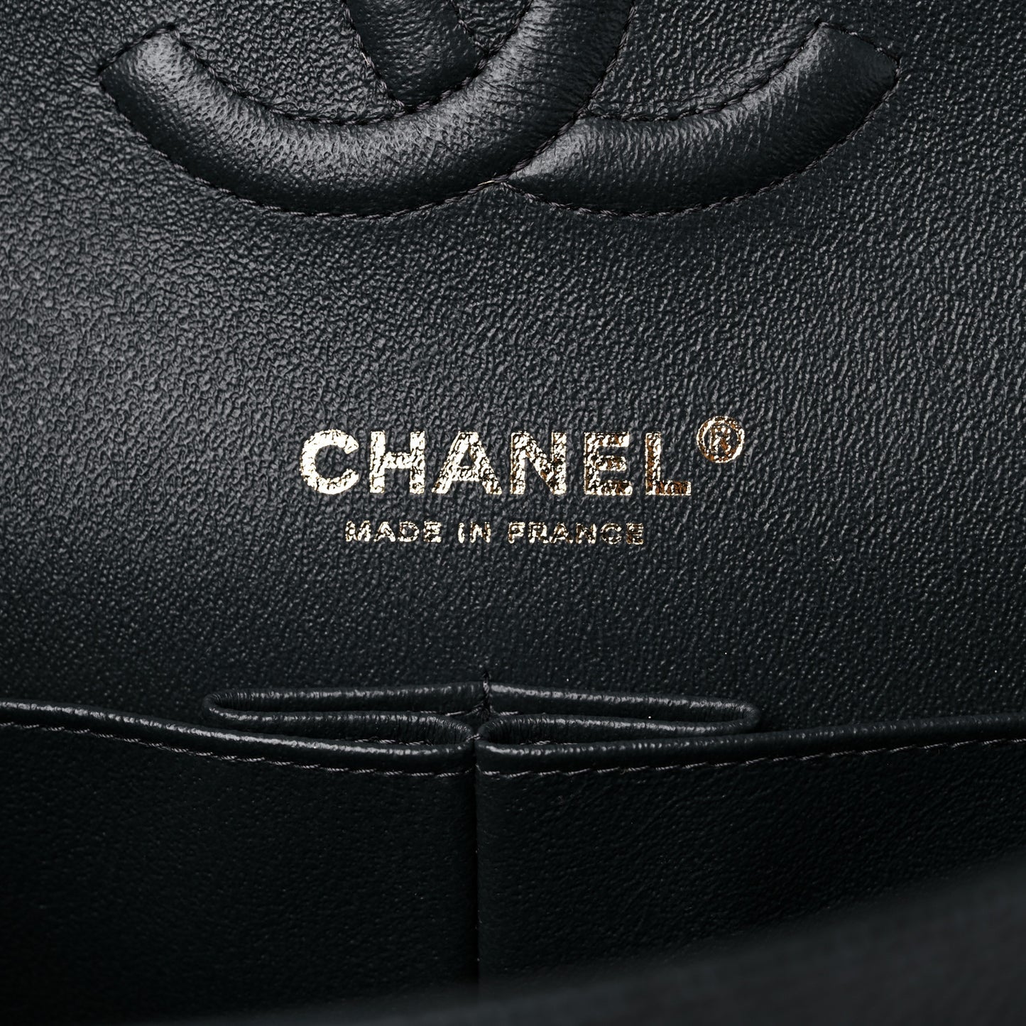 Metallic Caviar Quilted Medium Double Flap Dark Grey