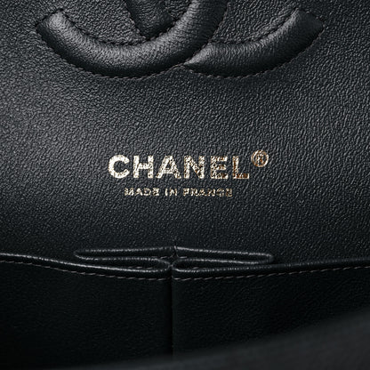 Chanel Metallic Caviar Quilted Medium Double Flap Dark Grey 6 of 9