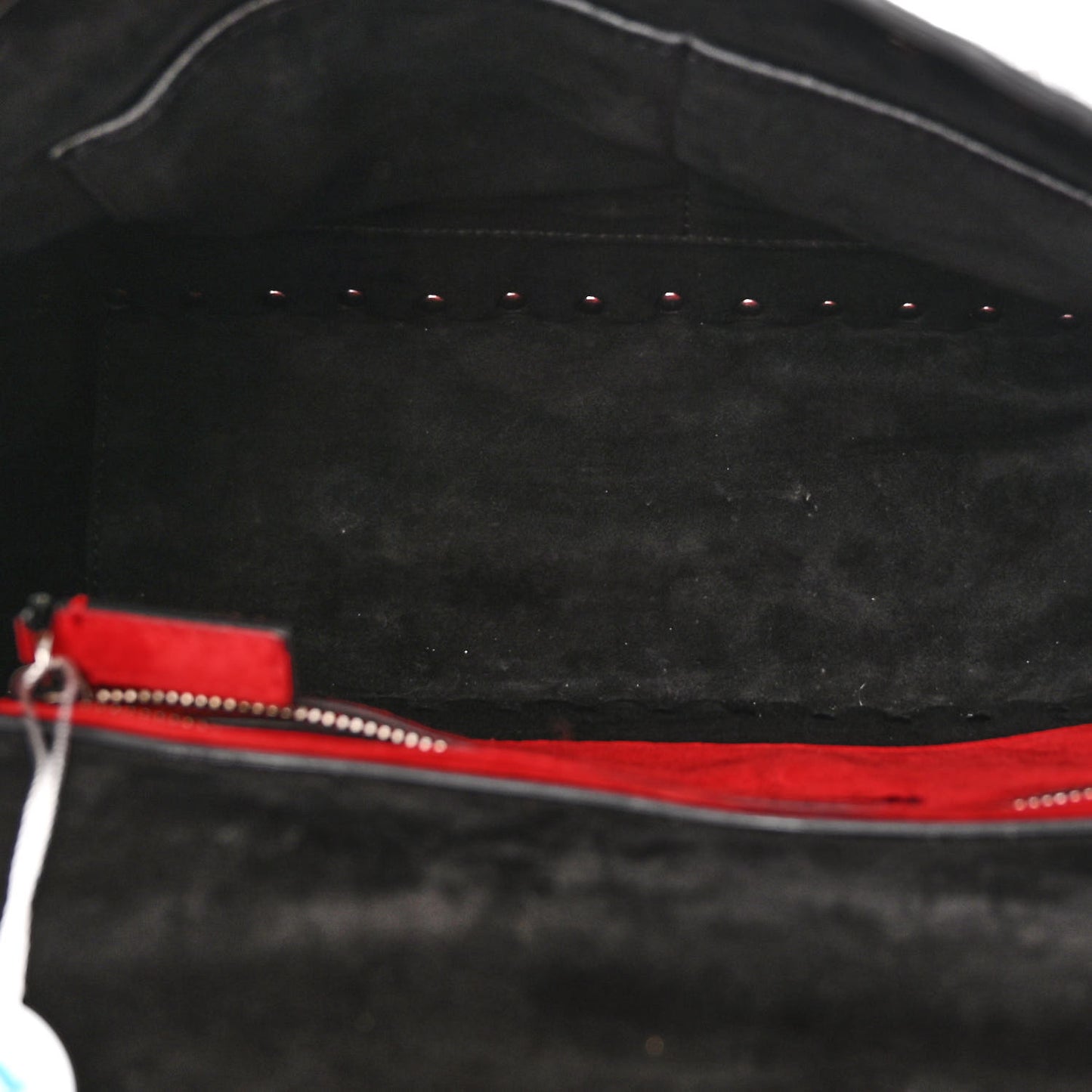 Craquele Nappa Large Rockstud Spike Shoulder Bag Black