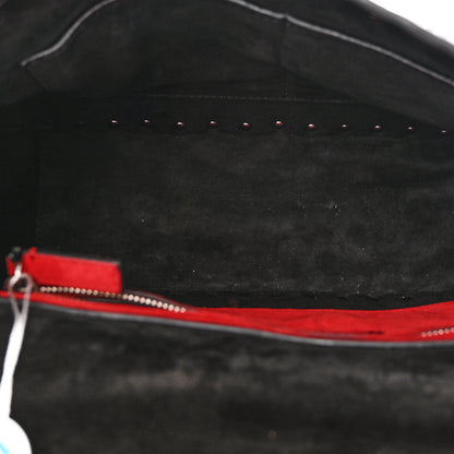 Valentino Garavani Craquele Nappa Large Rockstud Spike Shoulder Bag Black 5 of 10