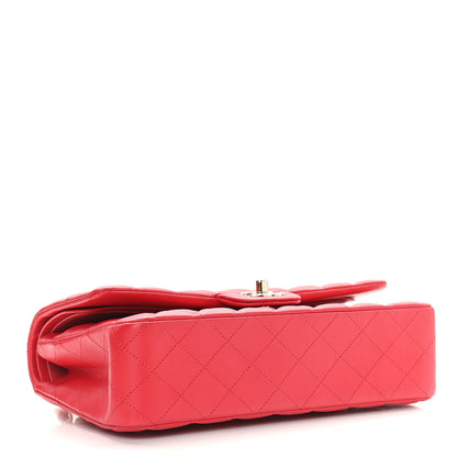 Chanel Lambskin Quilted Medium Double Flap Dark Pink 3 of 10